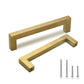Brushed Brass Square Cabinet Pulls for Kitchen Cabinets & Drawers