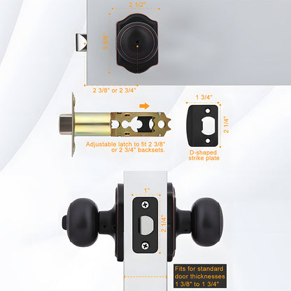 Stainless Steel Interior Door Knobs with Privacy and Passage Options
