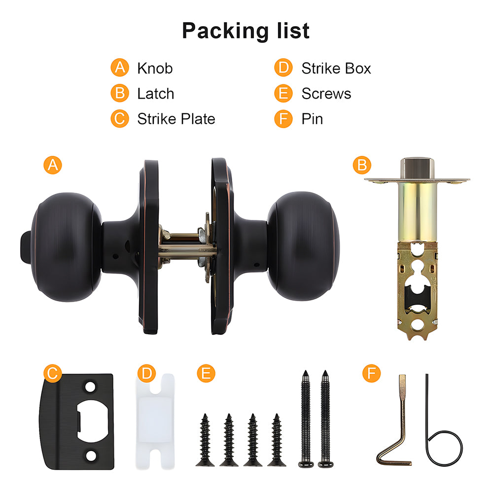 Stainless Steel Interior Door Knobs with Privacy and Passage Options