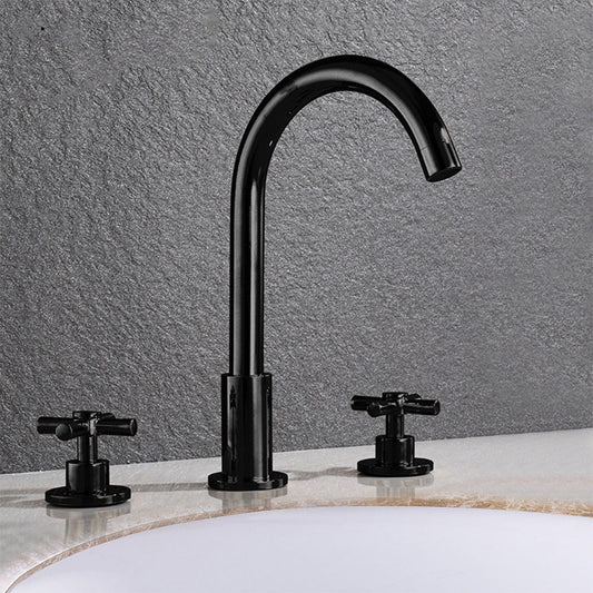 Novatek Modern High-Arc Two-Handle 3-Hole Widespread Bathroom Sink Faucet