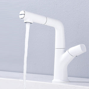 Height-adjustable Pull-out Single-hole Bathroom Faucet
