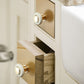 White Ceramic Cabinet Pulls and Knobs, Gold / Black Options
