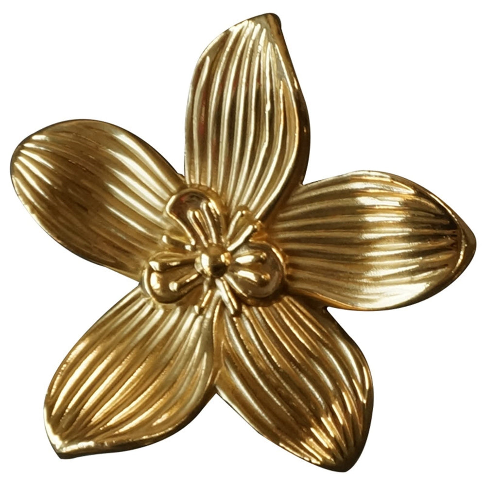 Large Solid Brass Flower Cabinet Knobs