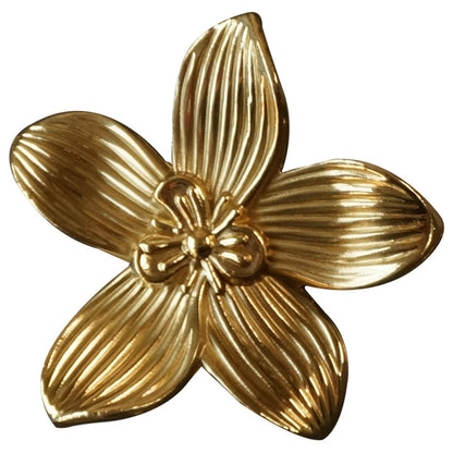 Large Solid Brass Flower Cabinet Knobs