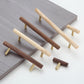 Wood and Brass Cabinet Pulls for Cabinets and Drawers