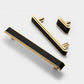 Leather Pattern Cabinet Pulls and Knob in Black / Gold
