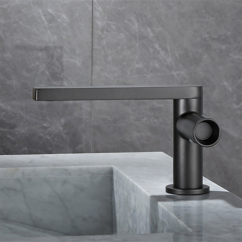 Keston Modern Single-Handle 360° Swivel Bathroom Sink Faucet with Flat Spout