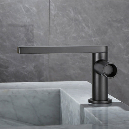 Keston Modern Single-Handle 360° Swivel Bathroom Sink Faucet with Flat Spout