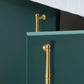 Brushed Brass French Cabinet Pulls, Round Bar Drawer Handles