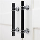 Brushed Nickel & Black Cabinet Pulls Solid Modern Drawer Pulls