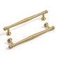 Brushed Brass French Cabinet Pulls, Round Bar Drawer Handles