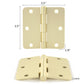 Brushed Gold 3-1/2'' with 1/4'' Radius Corners Interior Door Hinges