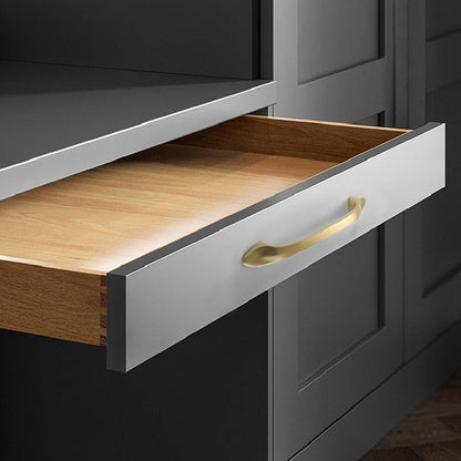 Solid Brass Curved Cabinet Pulls and Knobs for Drawers