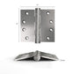 Satin Nickel 4in x 4in Ball Bearing  with Square Corner Door Hinges for Exterior Doors