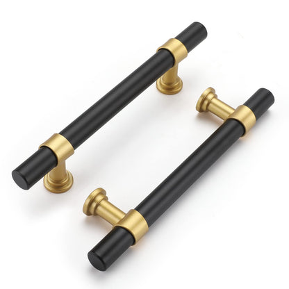 Black Gold T-Bar Cabinet Handles Kitchen Cabinet Hardware