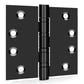 Matte Black 4in x 4in Ball Bearing with Square Corners Door Hinges for Exterior Doors