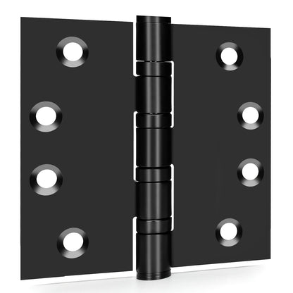 Matte Black 4in x 4in Ball Bearing with Square Corners Door Hinges for Exterior Doors