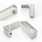 Silver Beveled Square Bar Cabinet Pulls and Drawer Handles