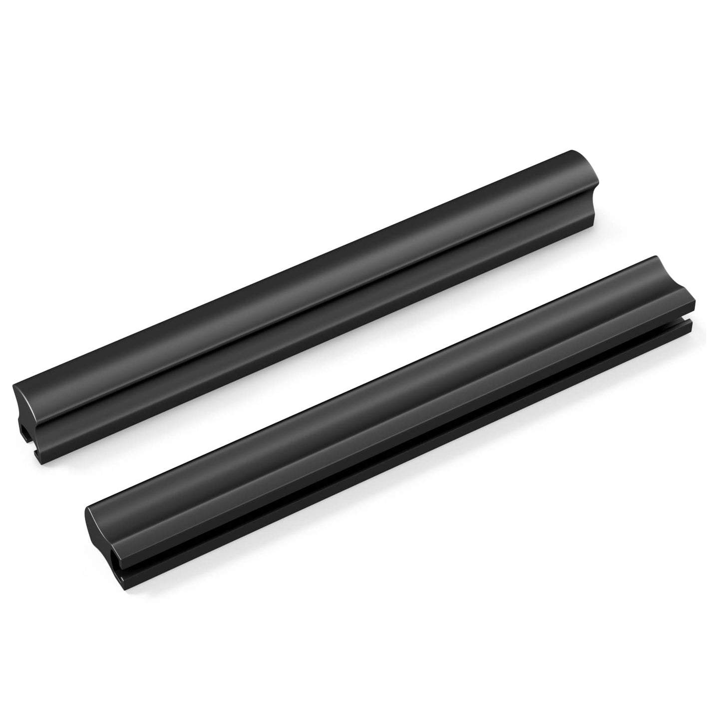 Adjustable Cabinet Finger Pulls, Black / Brushed Brass Handles