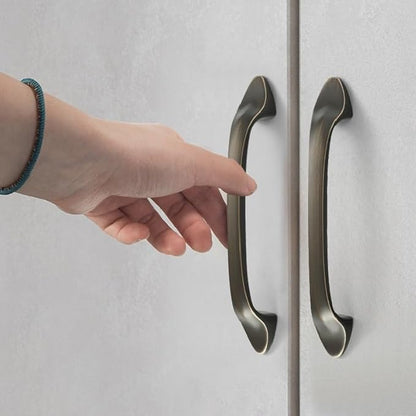 Solid Brass Curved Cabinet Pulls and Knobs for Drawers