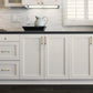 Gold Arched Cabinet Handles and Round Knobs