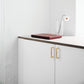 Gold Arched Cabinet Handles and Round Knobs