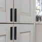 Black Square Bar Brass Cabinet Handles