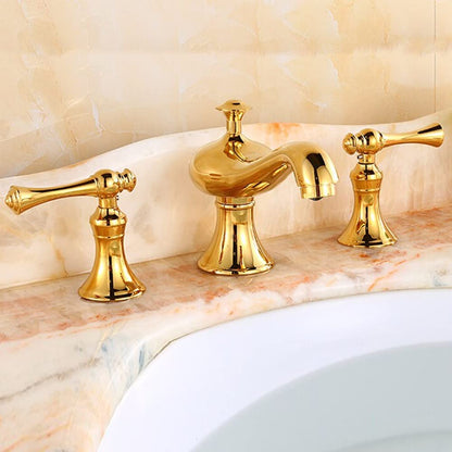 Veronae Vintage European Two-Handle 3-Hole Widespread Bathroom Sink Faucet