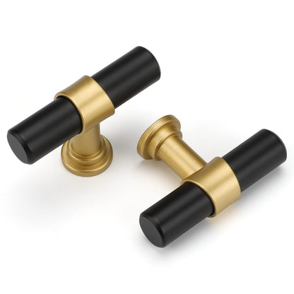 Black Gold T-Bar Cabinet Handles Kitchen Cabinet Hardware