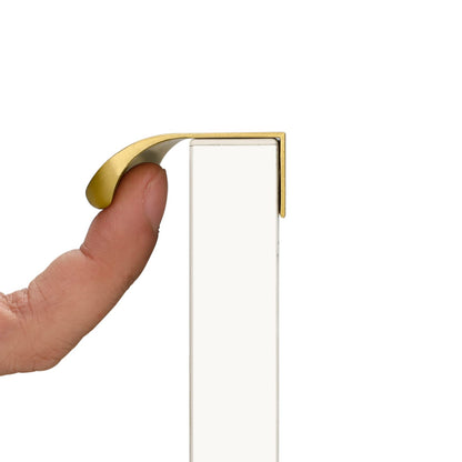 Brushed Brass Rounded Edge Finger Pulls for Drawers