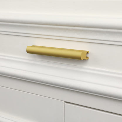 Adjustable Cabinet Finger Pulls, Black / Brushed Brass Handles