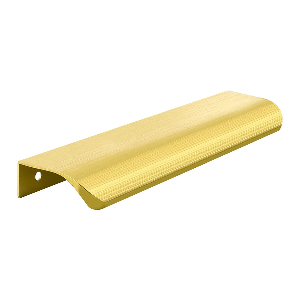 Brushed Brass Rounded Edge Finger Pulls for Drawers