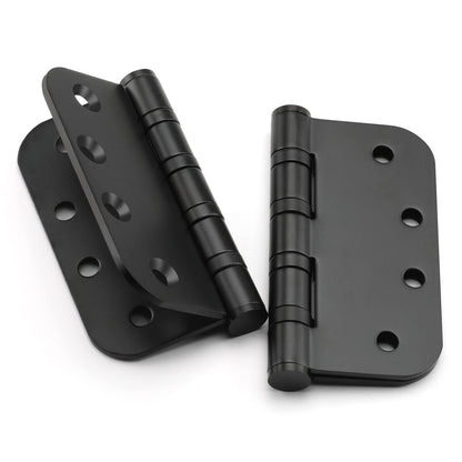 Stainless Steel Black Ball Bearing 4'' with 5/8'' Radius Corners Door Hinges for Heavy-Duty Door