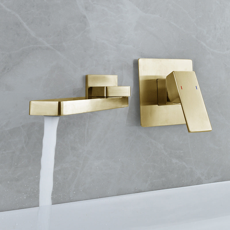 Livorno Modern Wall-Mounted Single-Handle Bathroom Sink Faucet with Square Spout