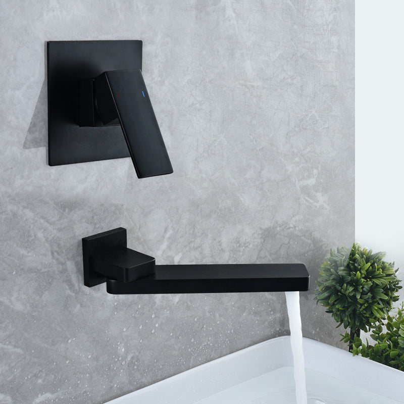 Livorno Modern Wall-Mounted Single-Handle Bathroom Sink Faucet with Square Spout