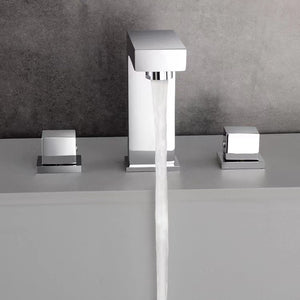 Simple 3 Holes Hot and Cold Bathroom Basin Faucets