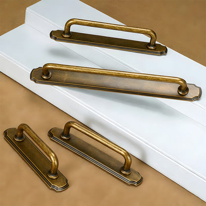 Antique Bronze Cabinet Pulls with Rectangular Backplate