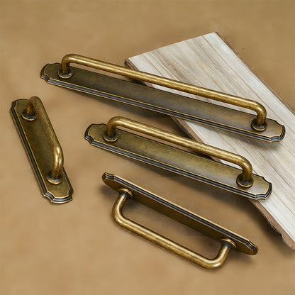 Antique Bronze Cabinet Pulls with Rectangular Backplate