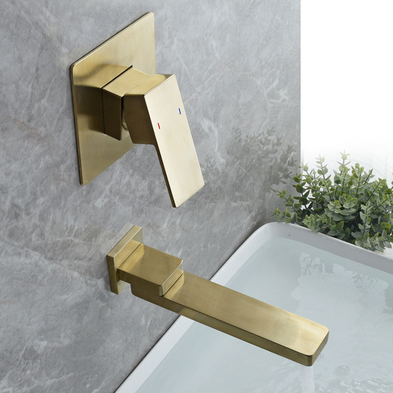 Livorno Modern Wall-Mounted Single-Handle Bathroom Sink Faucet with Square Spout