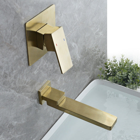 Livorno Modern Wall-Mounted Single-Handle Bathroom Sink Faucet with Square Spout