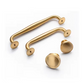 Gold Curved Brass Cabinet Pulls and Knobs for Wardrobes