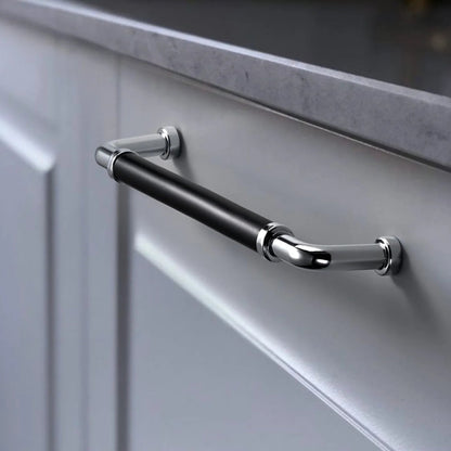 Two-Tone Round Bar Cabinet Pulls and Knobs for Dressers