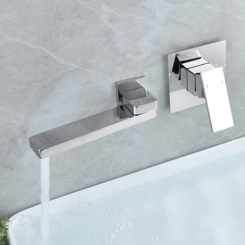 Livorno Modern Wall-Mounted Single-Handle Bathroom Sink Faucet with Square Spout