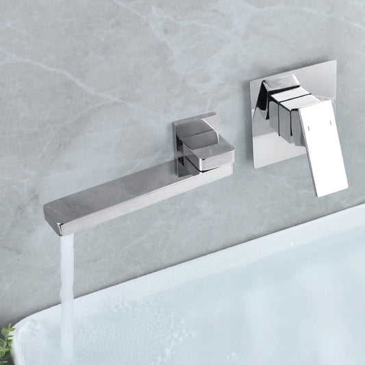 Livorno Modern Wall-Mounted Single-Handle Bathroom Sink Faucet with Square Spout