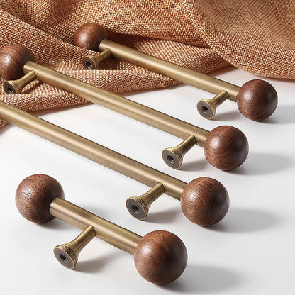 Nordic Brass and Walnut Cabinet Pulls and Knobs