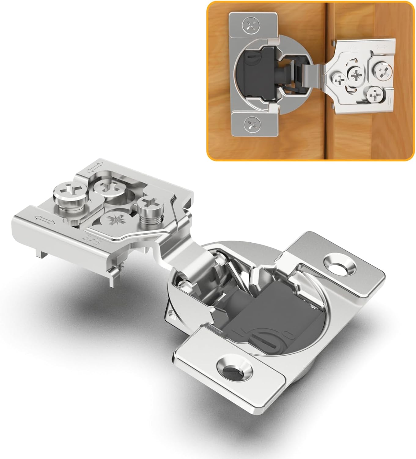 Marlow 105° Adjustable Soft-Close Concealed Cabinet Hinges for Face Frame Cabinets