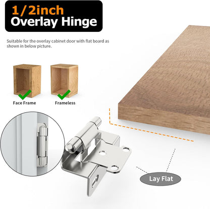 Kendall 1/2 in. Overlay Self-Closing Semi-Concealed Cabinet Hinges