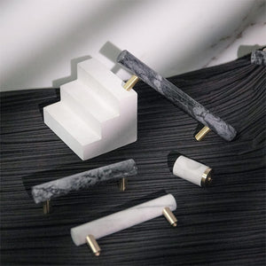 Natural Marble Brass Cabinet Pulls and Knobs