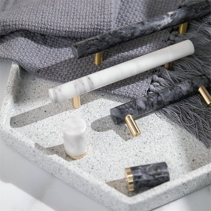 Natural Marble Brass Cabinet Pulls and Knobs