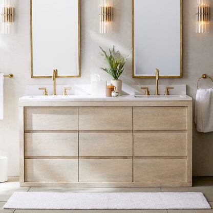 Tivora Minimalist Gooseneck Two-Handle 3-Hole Widespread Bathroom Sink Faucet